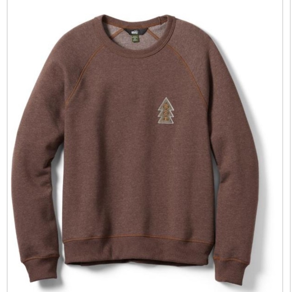 REI Co-op Stacked Tree Fleece Crewneck Sweatshirt-Heather Brown